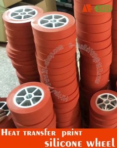 Heat transfer print silicone wheel